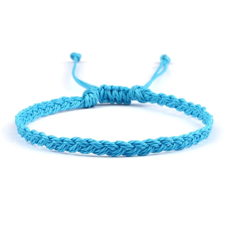 Handgefertigtes brasilianisches blaues Armband in Türkisblau