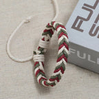Brasilianisches Armband aus Baumwollfaden mit natürlicher Optik rot