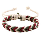 Brasilianisches Armband aus Baumwollfaden mit natürlicher Optik rot