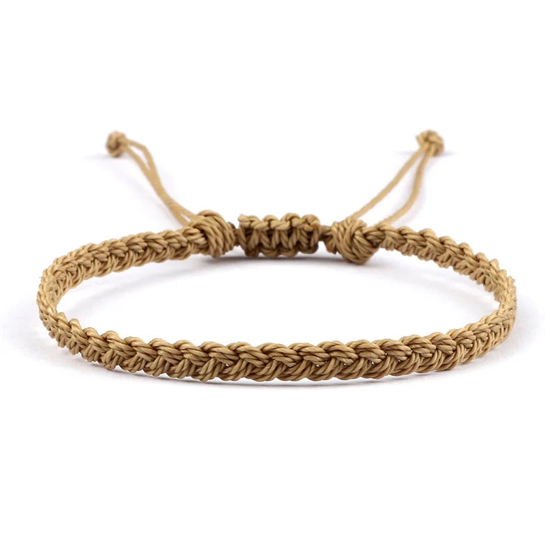 Dünnes und verstellbares brasilianisches Armband beige