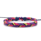 Minimalistisches brasilianisches Armband aus violettem Baumwollfaden