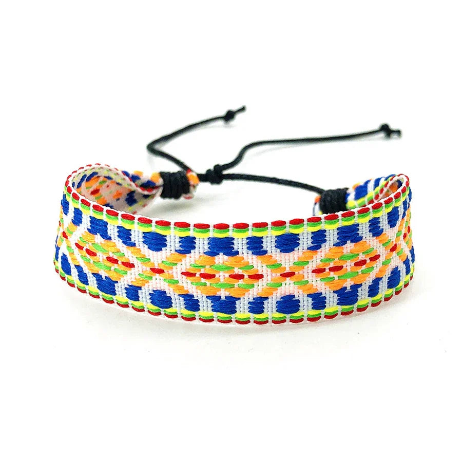 Gemischtes brasilianisches Armband im Urlaubsstil gelb und blau