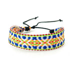 Gemischtes brasilianisches Armband im Urlaubsstil gelb und blau