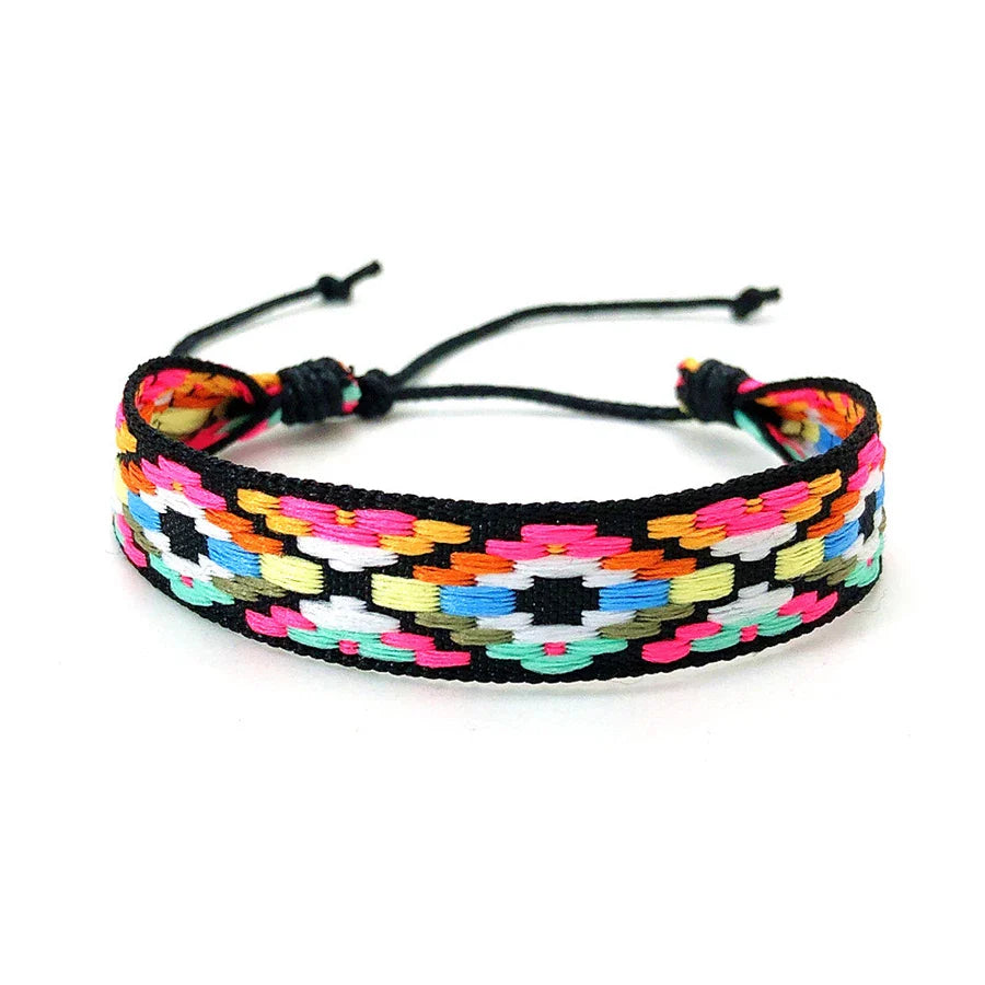 Gemischtes brasilianisches Armband im Urlaubsstil rosa und schwarz