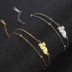 Armband Katze Silber und Gold