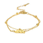 Armband Katze Silber und Gold Gold