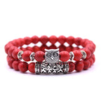 Eulen-Armband - Eulenarmband Perlen rot