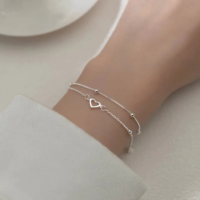 Silbernes Herz-Armband für Damen