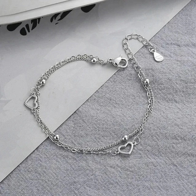 Silbernes Herz-Armband für Damen