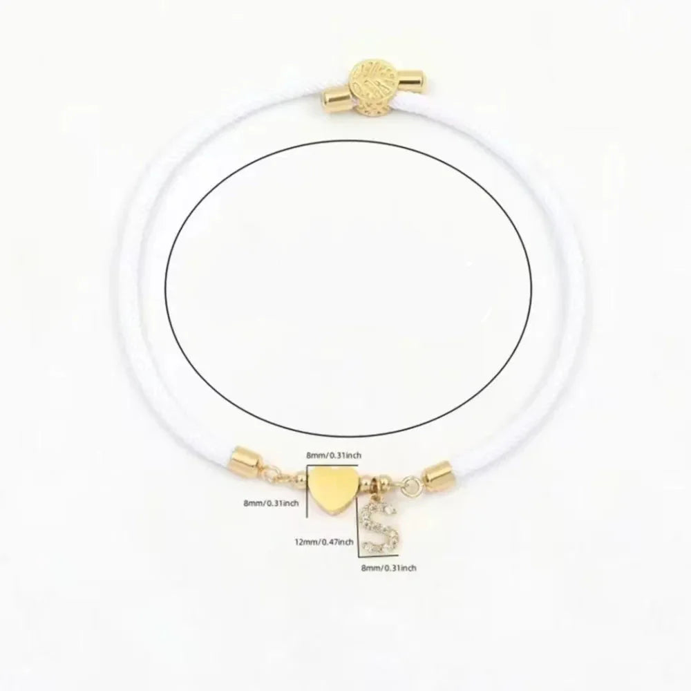 Buntes Armband mit Strass-Initiale - Buchstabe 