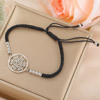 Buntes Metatrons Würfel Armband schwarz