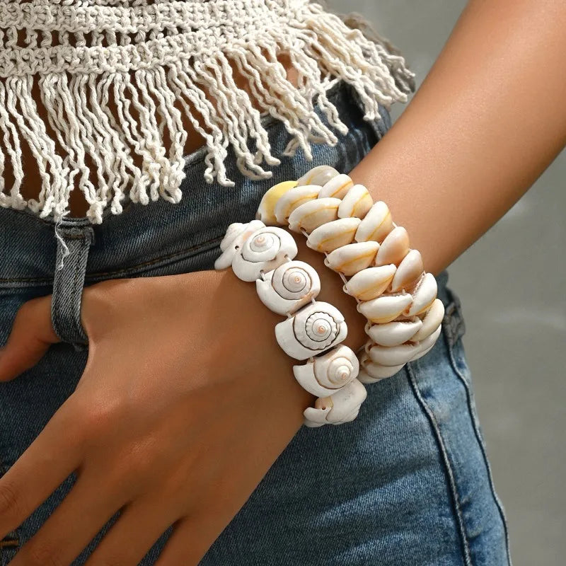 Boho-Kauri-Muschelarmband