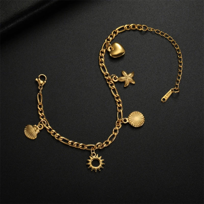 Muschelarmband für Damen Gold