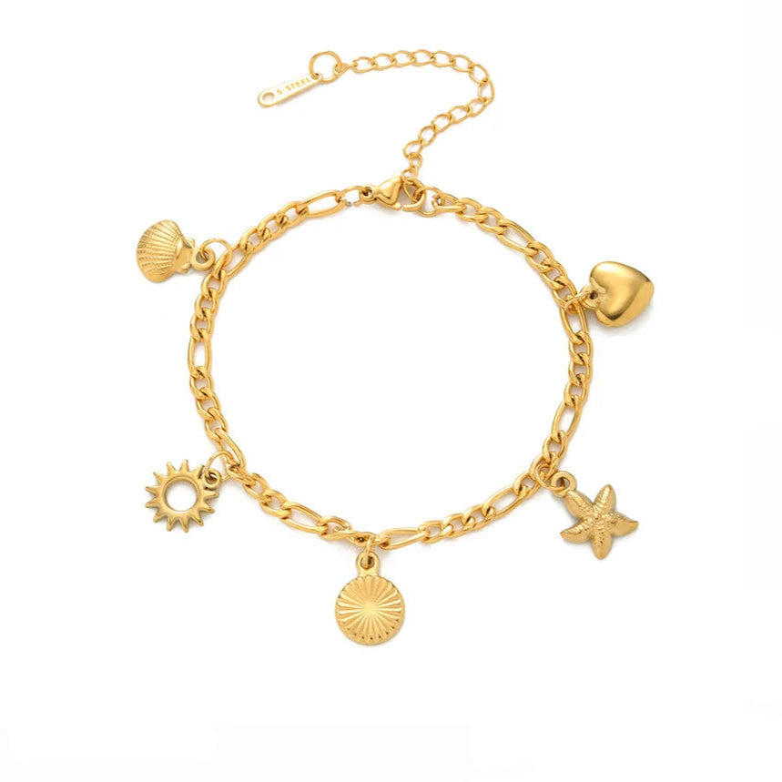 Muschelarmband für Damen Gold