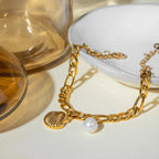 Muschel-Armband Jakobsmuschel und Perle Muschel für Damen