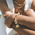 Muschel-Armband Jakobsmuschel und Perle Muschel für Damen