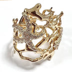 Korallen- und goldenes Seestern-Armband