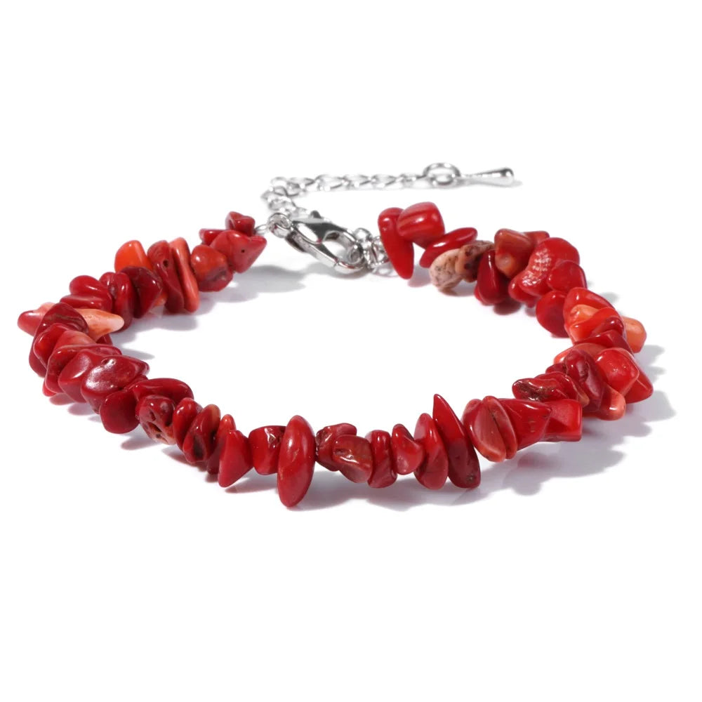 Armband Koralle kleine rote Splitter