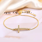 Christliches Kreuz Armband mit Zirkonia für Damen