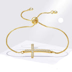 Christliches Kreuz Armband mit Zirkonia für Damen