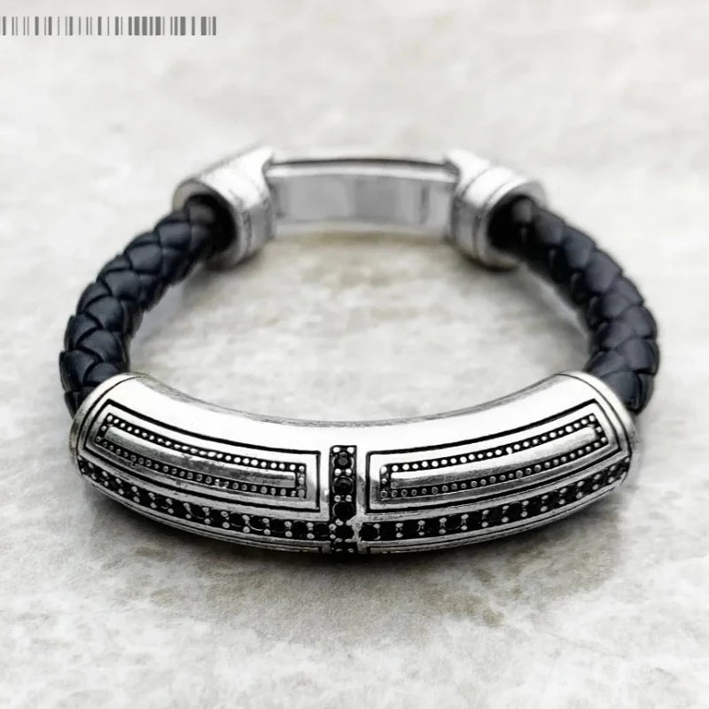 Rustikales Kreuzarmband aus Leder - Exception®