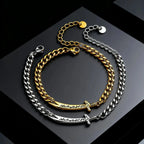 Kubanisches Herrenarmband mit arabischem Ali Zulfiqar Schwert in Silber