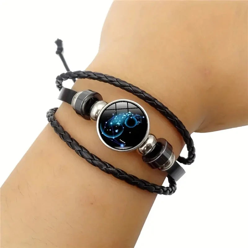 Lederarmband Sternzeichen 12 Konstellationen 