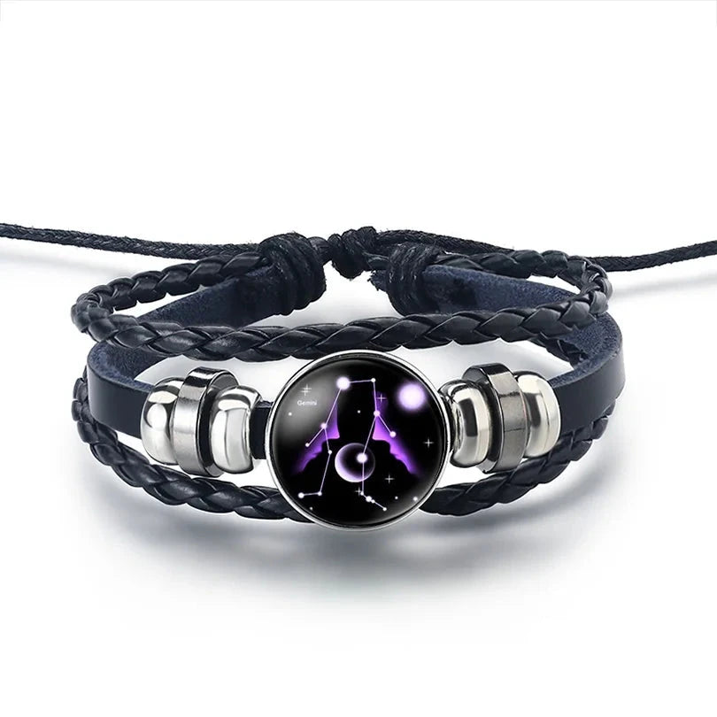 Lederarmband Sternzeichen 12 Sternbilder Zwillinge
