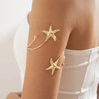 Boho-Armreif für Damen - Bizepskette Seestern Gold