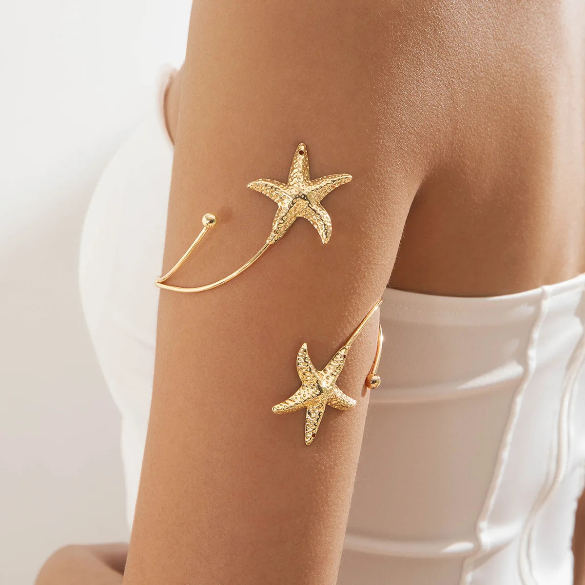 Boho-Armreif für Damen - Bizepskette Seestern Gold