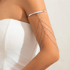 Elegantes Damenarmband - Oberarmornament und Bizepsketten-Schmuck in Silber