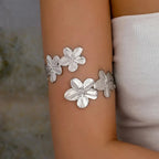 Armband für Damen - Bizepskette mit Blütenblättern Silber