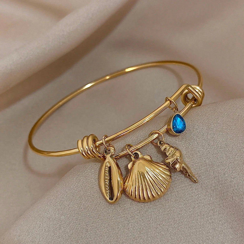 Charme-Armband Muscheln gold