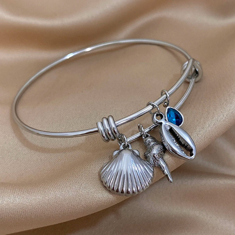 Charme-Armband Muscheln silber