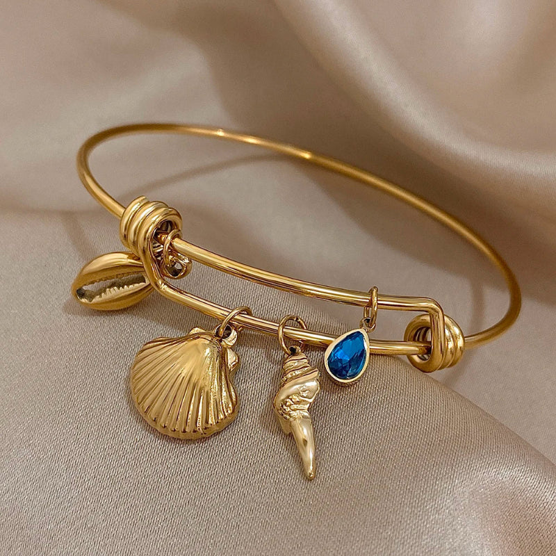 Charme-Armband Muscheln gold