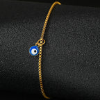 Knöchelarmband Blaues Auge Gold