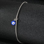 Knöchelarmband Blaues Auge Silber