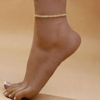 Knöchelarmband aus Edelsteinen Gold und Silber 