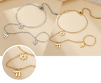 Hand- und Fingerarmband mit jüdischen Schutzanhängern Chai, <span data-glossary-id="">Davidstern</span> und Fatmas Hand <span data-glossary-id="">Stern</span> Gold und Silber