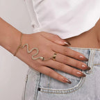 Handgelenk-Schlangenarmband Damen Schmuck Hand- & Fingerglied gold