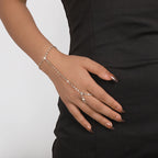 Strass Handgelenk Armband Schmuck Damen Hand- & Fingerglied Silber