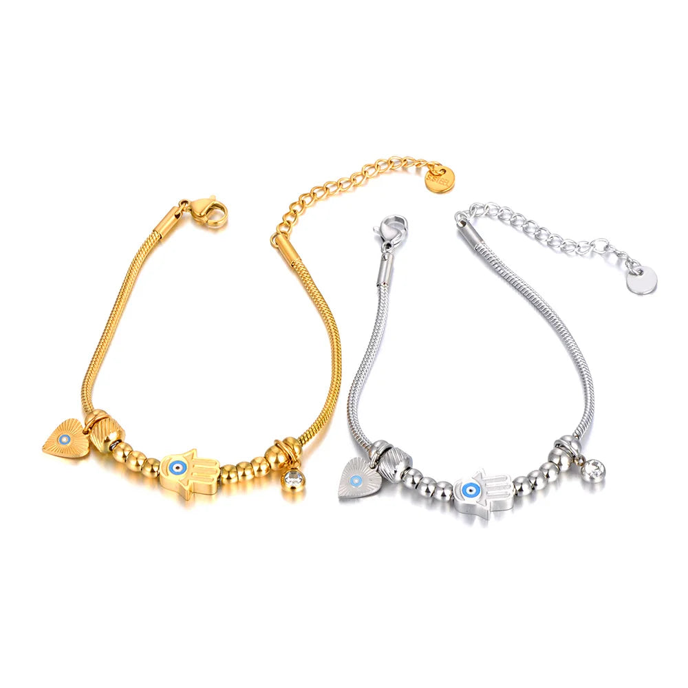 Schutzarmband mit Fatimas Hand und blauem Auge