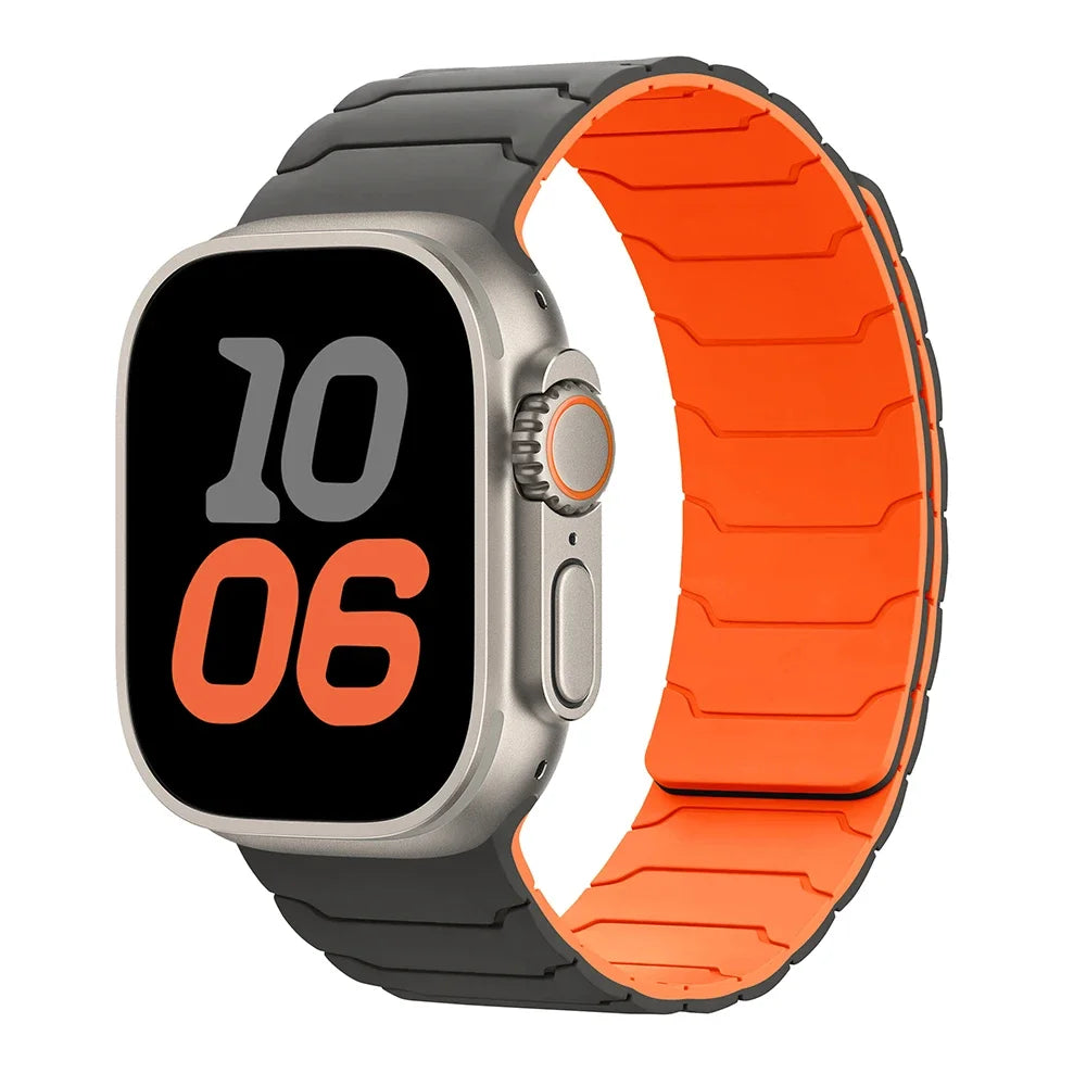 Magnetisches Ersatzarmband für Apple Watch in Grau-Orange