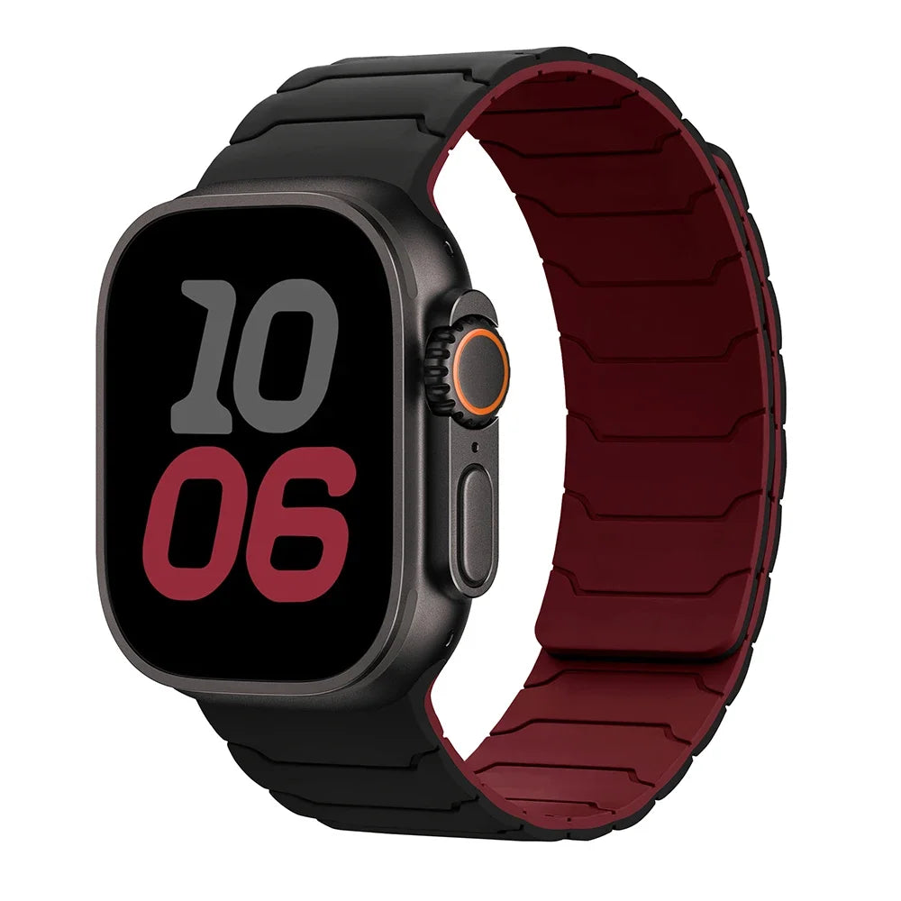 Magnetisches Ersatzarmband für Apple Watch in Schwarz-Rot