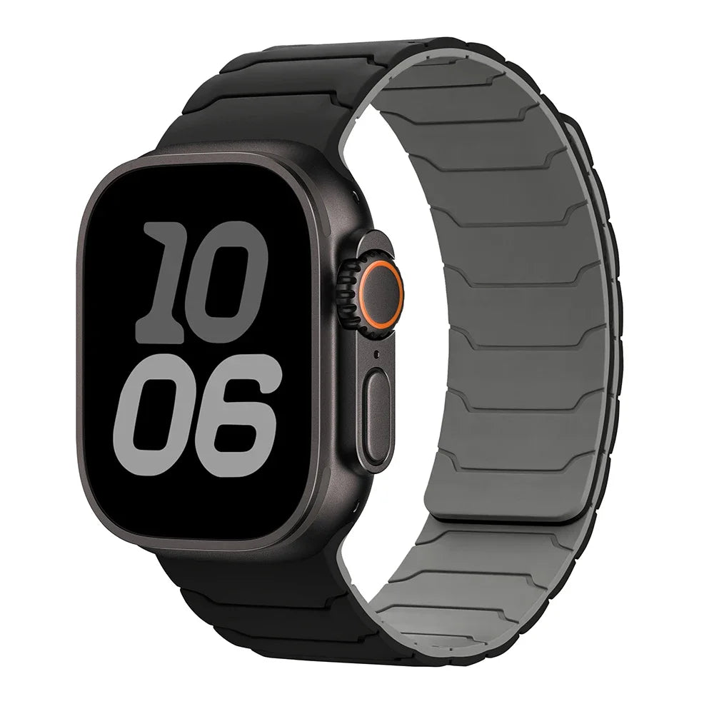 Magnetisches Ersatzarmband für Apple Watch in Schwarz-Grau