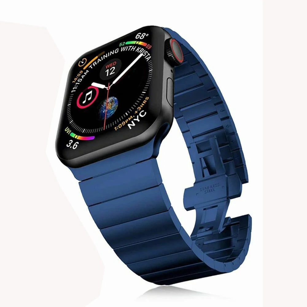 Edelstahl-Ersatzarmband für die Apple Watch in Blau