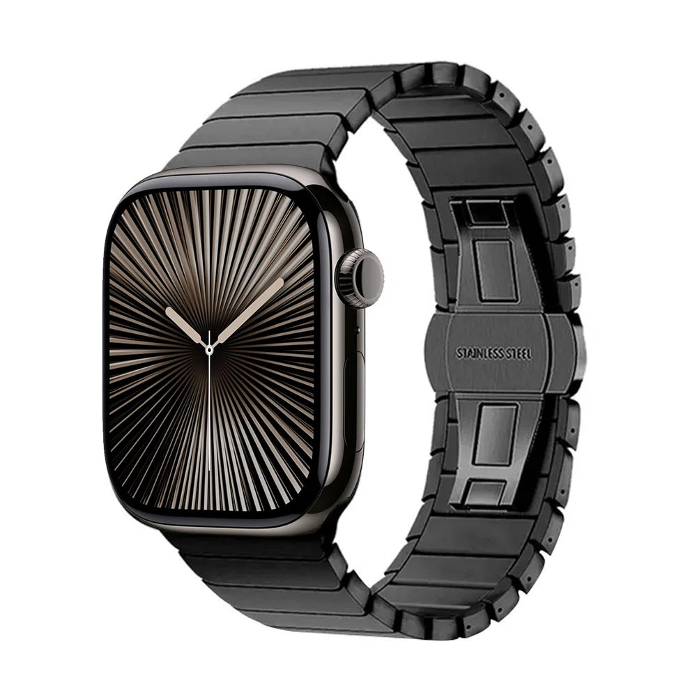 Edelstahl-Ersatzarmband für die Apple Watch in Schwarz