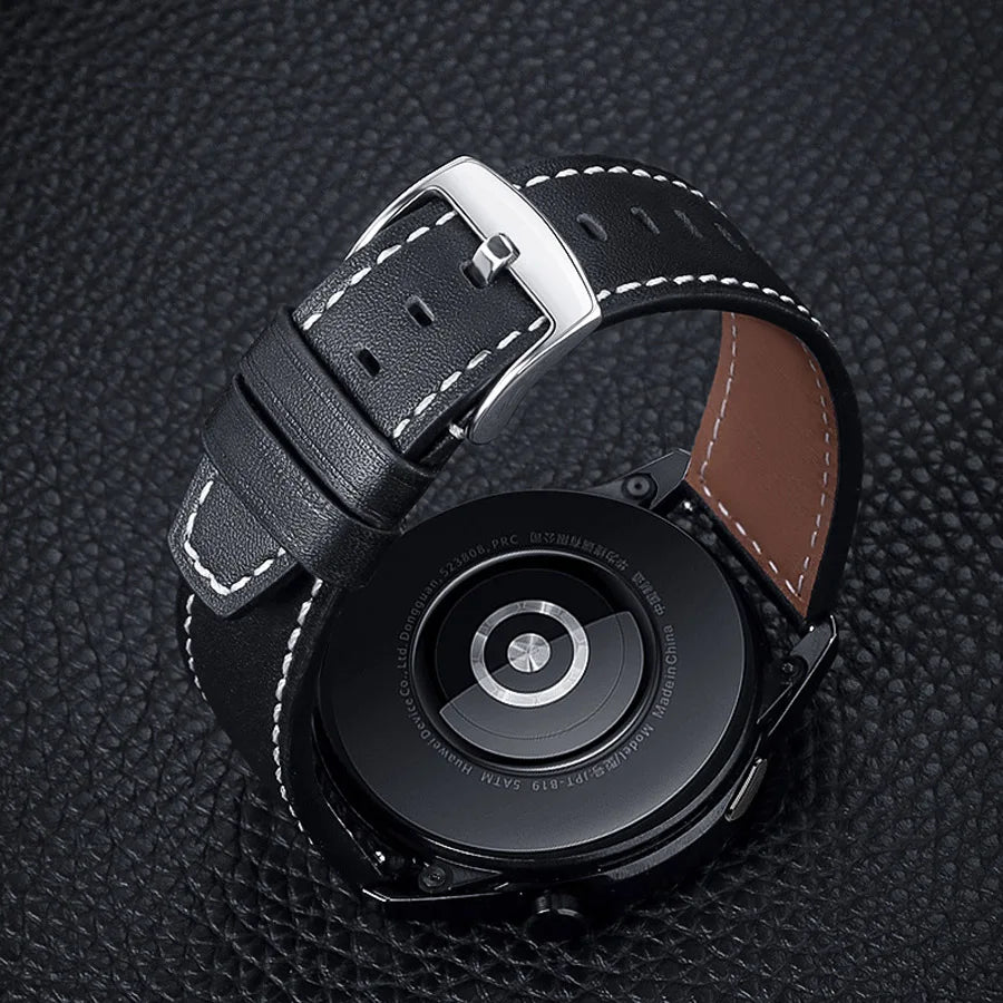 Ersatz-Lederarmband in Schwarz für Google Pixel Watch 1, 2, 3, 4, 41mm, 45mm