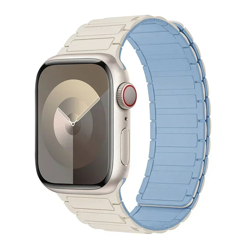 Magnetisches Ersatzarmband für Apple Watch weiß blau