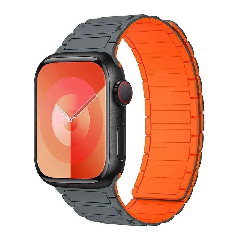 Magnetisches Ersatzarmband für Apple Watch grau orange